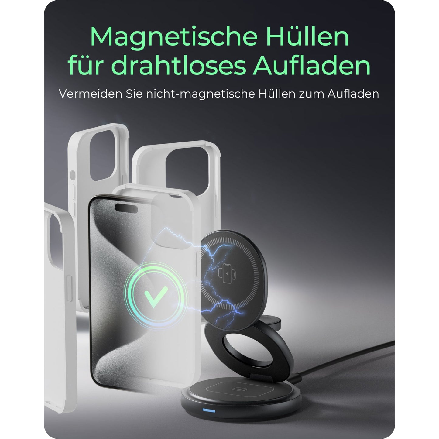 ICY BOX 3-in-1 Magnetische Ladestation Apple Watch/ IPhone/ AirPods Faltbar