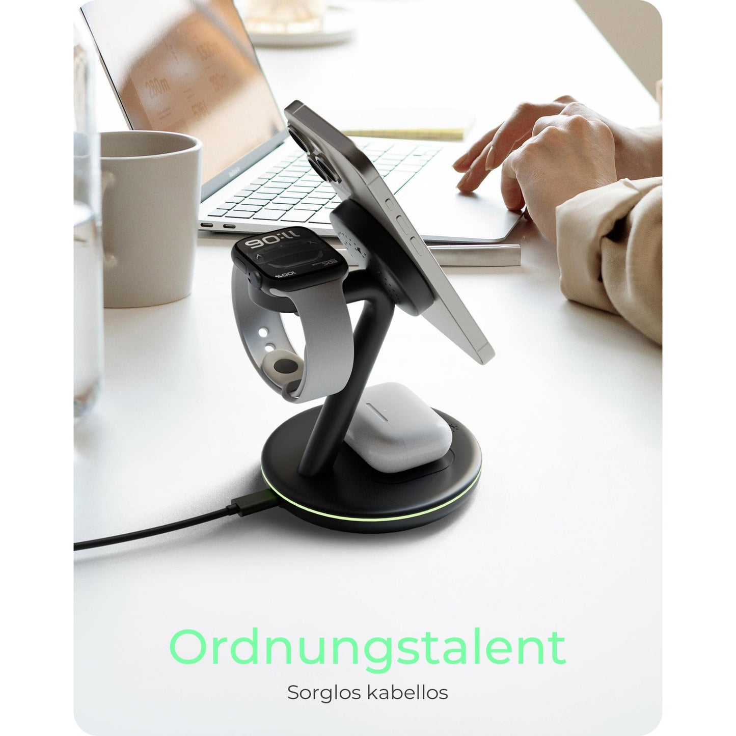 ICY BOX 3-in-1 Magnetische Ladestation Apple Watch/ IPhone/ AirPods