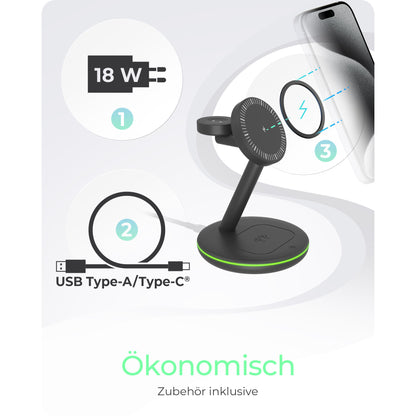 ICY BOX 3-in-1 Magnetische Ladestation Apple Watch/ IPhone/ AirPods