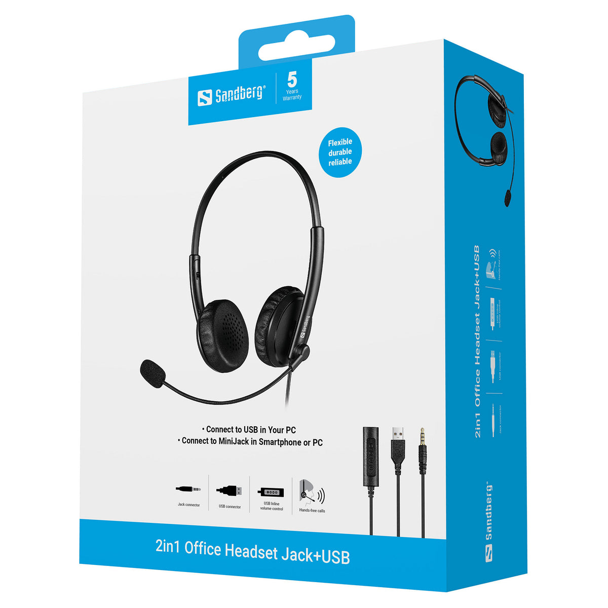 Sandberg 126-21 2in1 Office Headset Jack+USB
