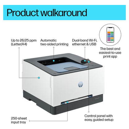 FL HP Color LaserJet Pro 3202dw Farblaserdrucker A4 25 S./Min. LAN WiFi Duplex