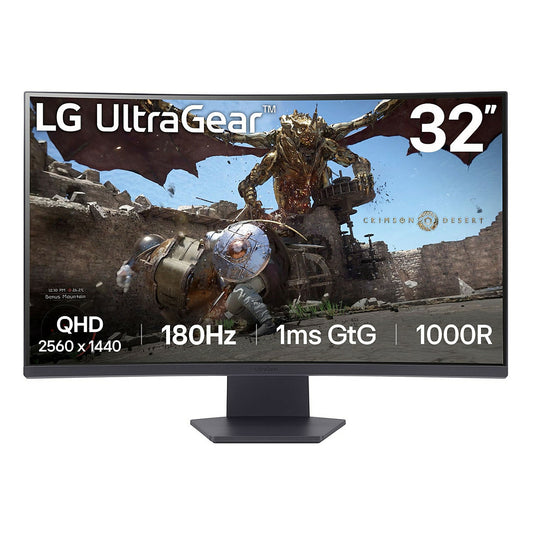 80cm/32" ( 2560x1440) LG 32GS60QC-B Consumer Ultragear Gaming HDR10 2xHDMI DP 1ms 180Hz