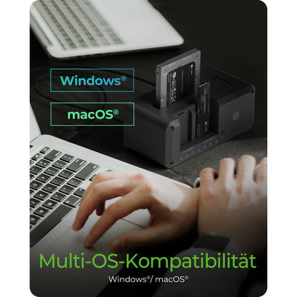 ICY BOX IB-2924MSCL-C31 USB-C 3.2 Klon- und DockingStation für 2,5"/3,5" SATA HDD und M.2 NVMe SSD