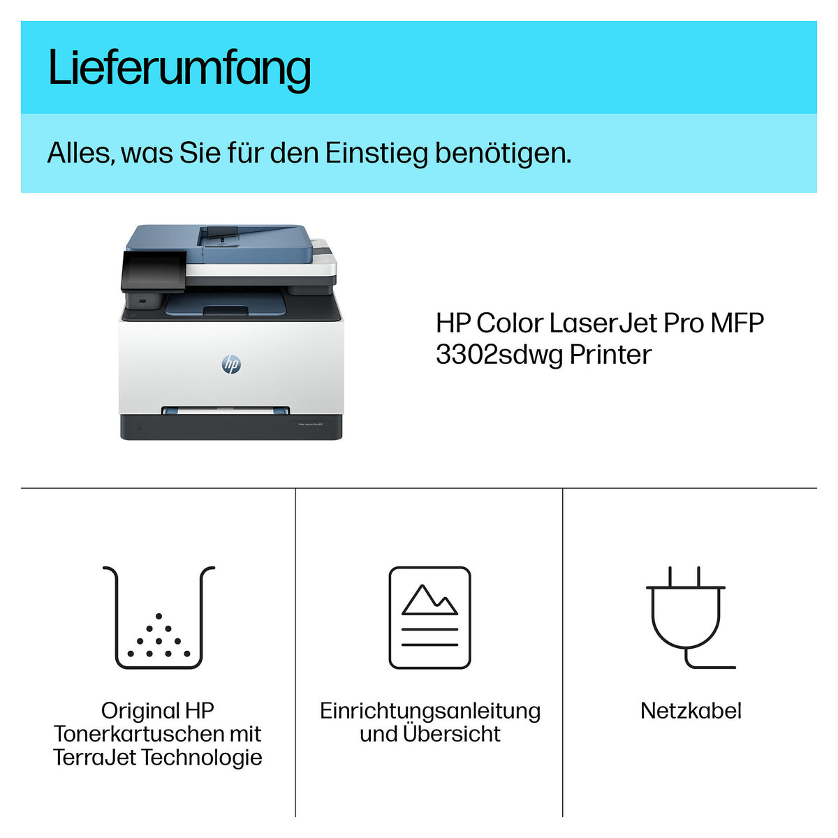 HP Color LaserJet PRO MFP 3302sdwg Farblaserdrucker 3in1 A4 LAN WiFi ADF Duplex