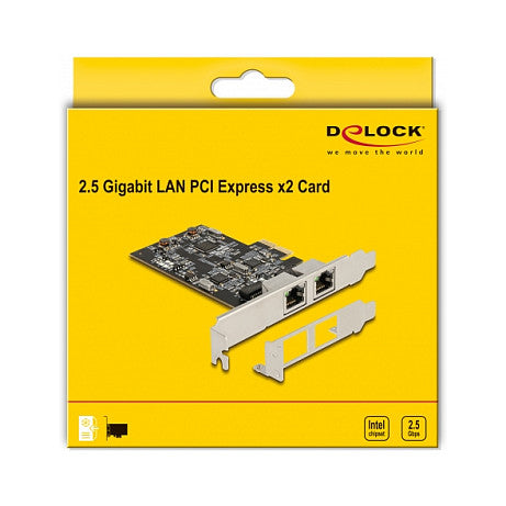 DeLock 2-Port RJ45 2,5 Gigabit LAN i225 2x PCI Express-Karte