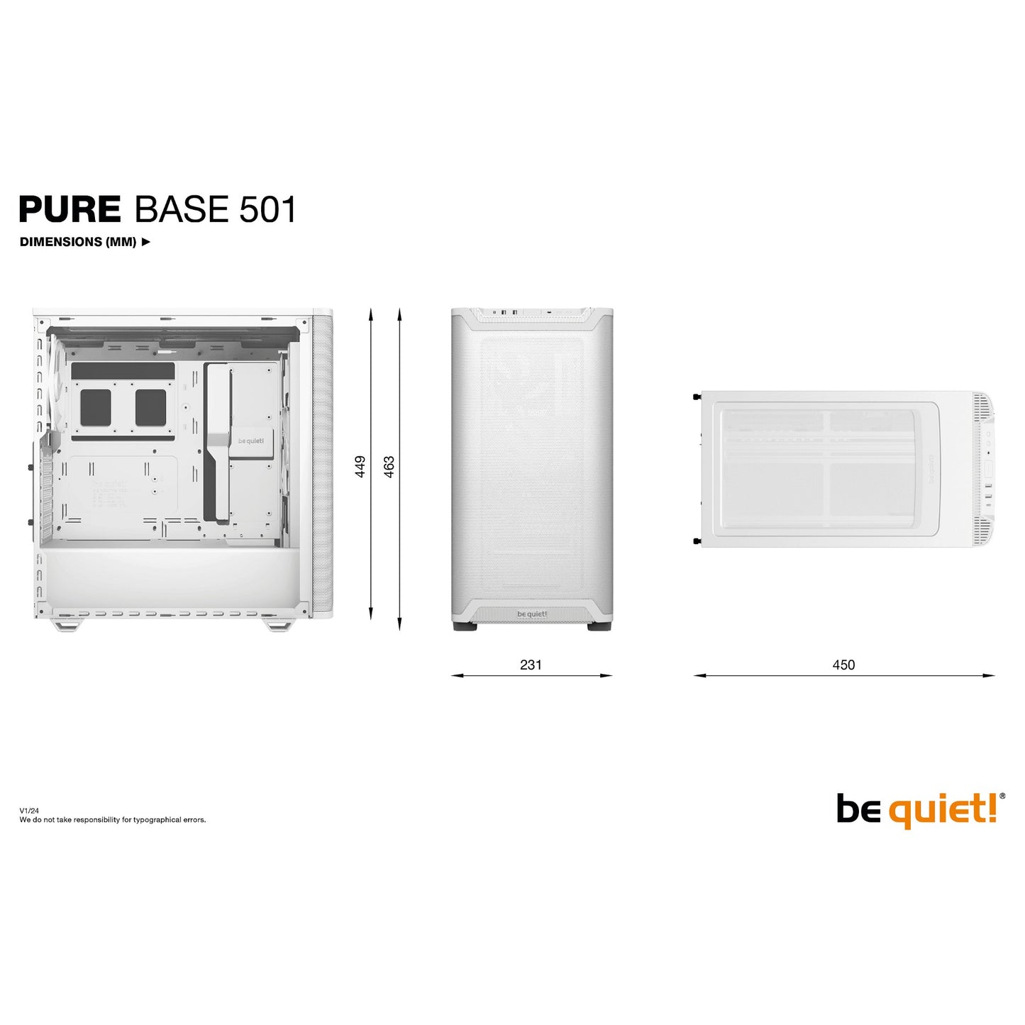Midi be quiet! PURE BASE 501 Airflow Window White