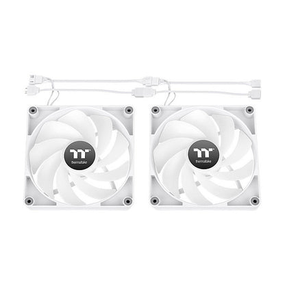 120mm Thermaltake CT120 Reverse ARGB Sync PC Cooling Fan White 2 Pack