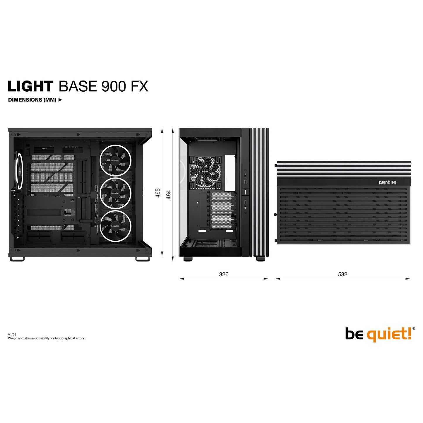 Midi be quiet! Light Base 900 FX black