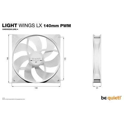 140mm be quiet! LIGHT WINGS LX PWM White Triple-Pack
