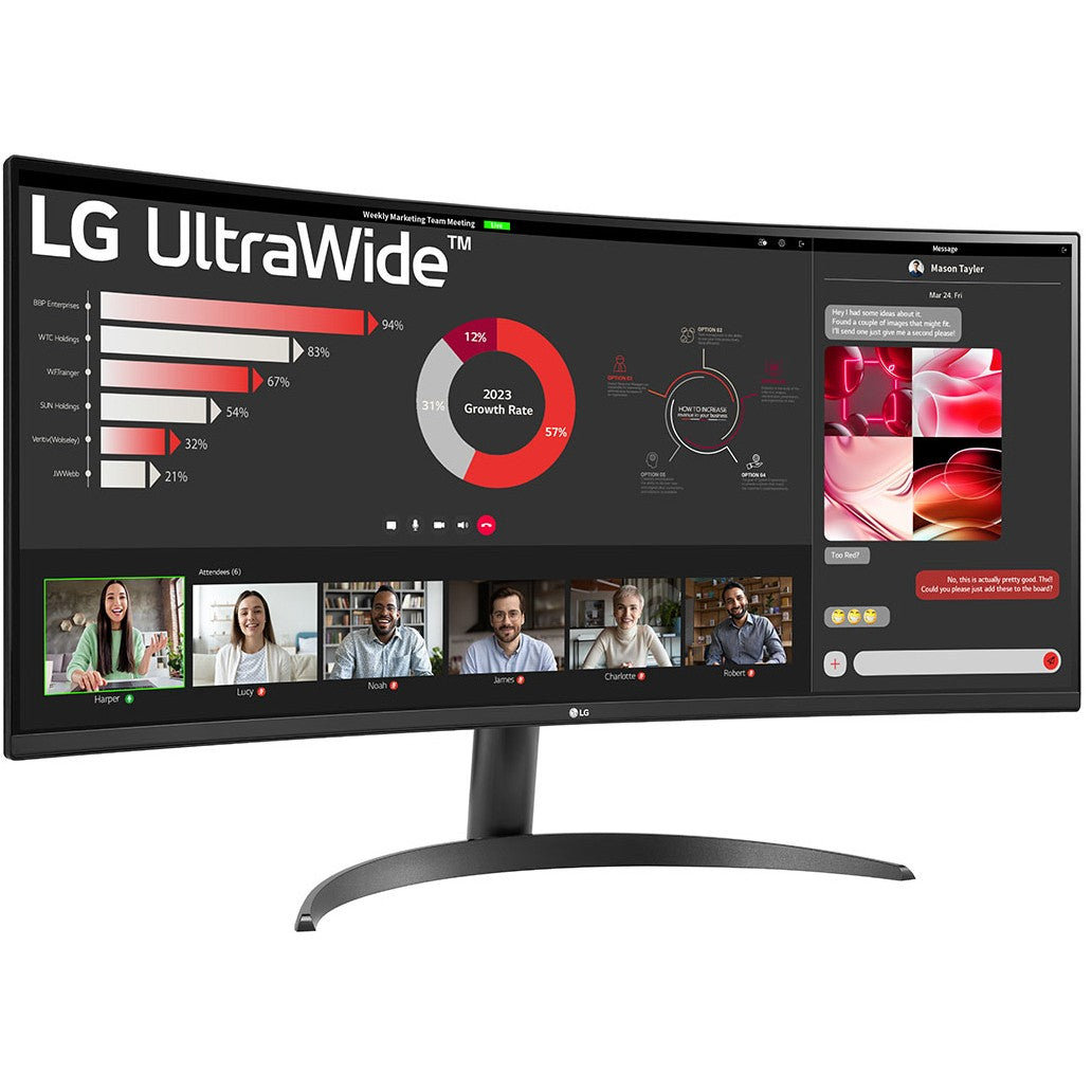 86,42cm/34" (3440x1440) LG 34WR50QK-B Ultra Wide Curved 100 Hz HDR10 5ms 2xHDMI DP