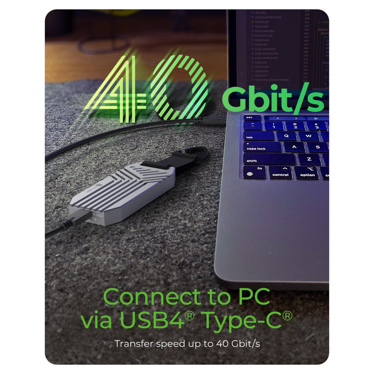 ICY BOX IB-1919M-C42 Externes USB4 Gehäuse für M.2 NVMe SSD Aluminium