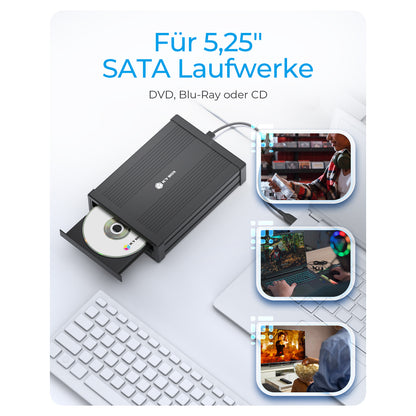 ICY BOX IB-525-U3 Externes USB-B 3.2 Gehäuse für 5,25" SATA Laufwerk