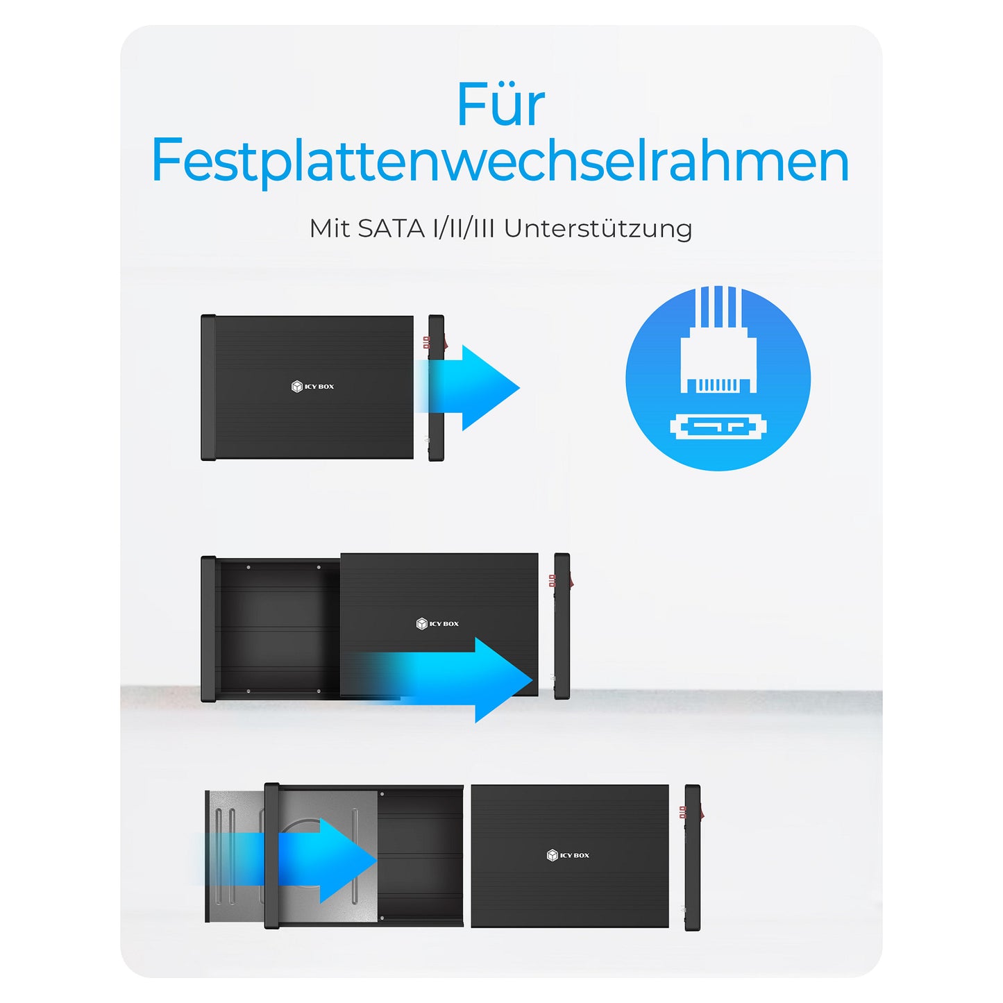 ICY BOX IB-525-U3 Externes USB-B 3.2 Gehäuse für 5,25" SATA Laufwerk