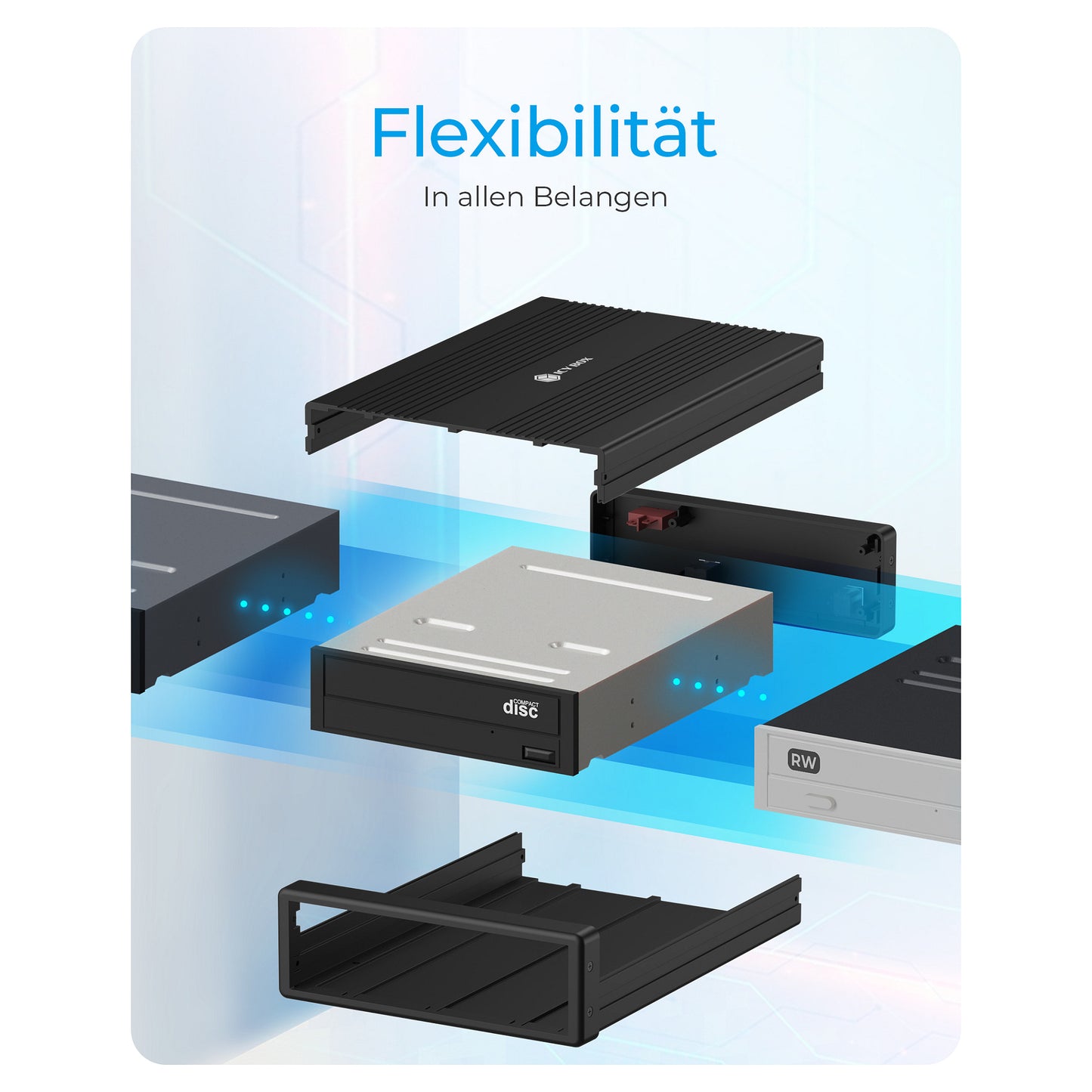 ICY BOX IB-525-U3 Externes USB-B 3.2 Gehäuse für 5,25" SATA Laufwerk