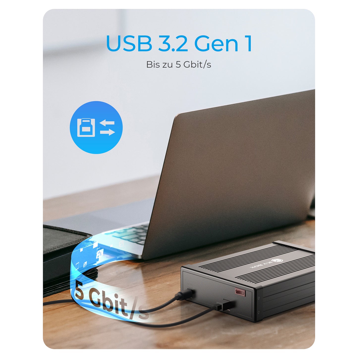 ICY BOX IB-525-U3 Externes USB-B 3.2 Gehäuse für 5,25" SATA Laufwerk