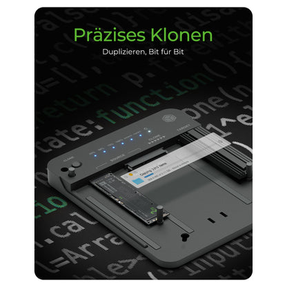 ICY BOX IB-2913MCL-C31 USB-C 3.2 Klon- und DockingStation für 2x M.2 NVMe/SATA SSD und 3,5"/2,5" HDD/SSD