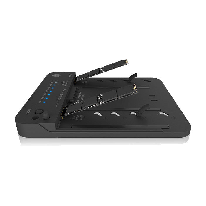 ICY BOX IB-2913MCL-C31 USB-C 3.2 Klon- und DockingStation für 2x M.2 NVMe/SATA SSD und 3,5"/2,5" HDD/SSD