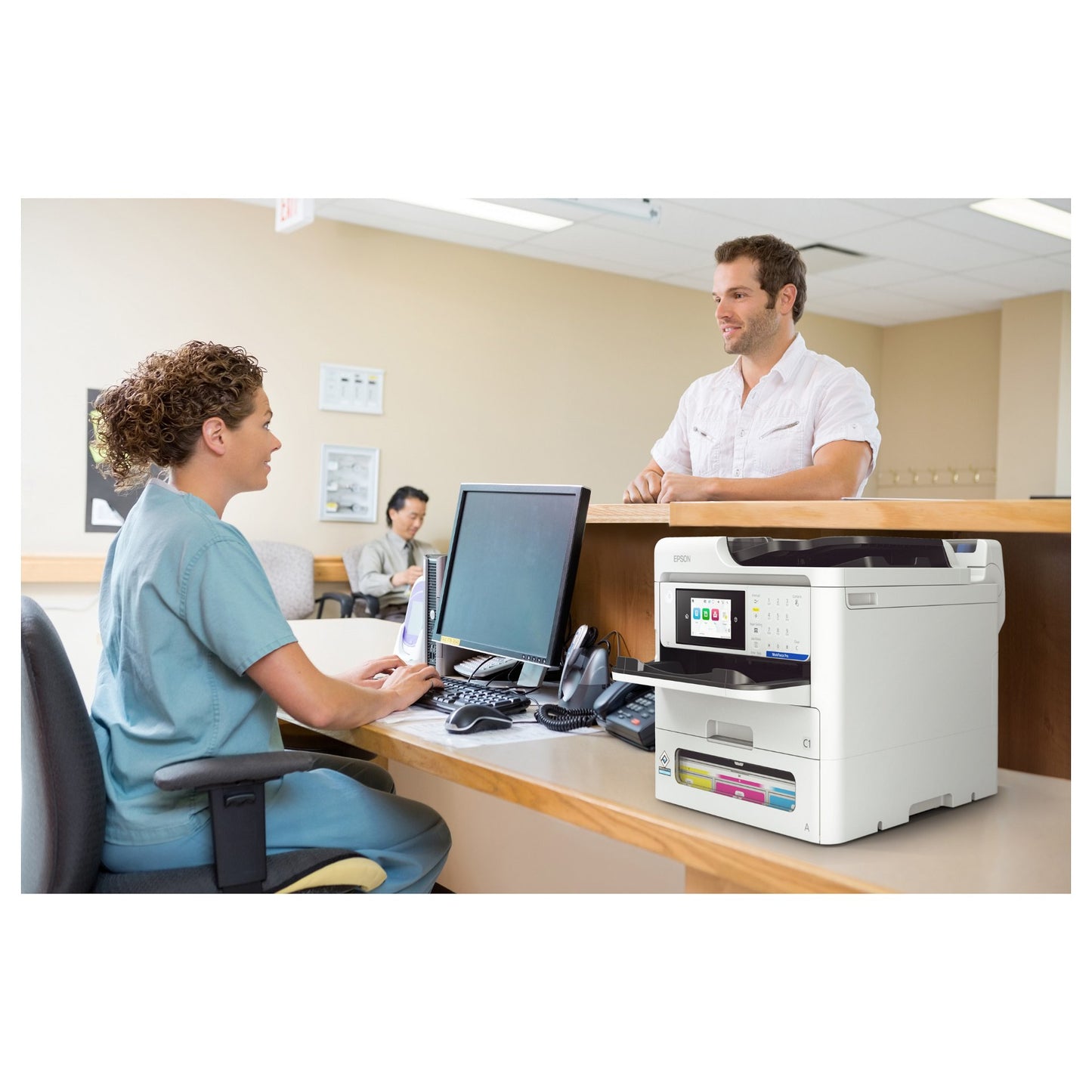 T Epson WorkForce Pro EM-C800RDWF Multifunktionsdrucker USB LAN WLAN 4800 x 1200 dpi 25 Seiten/Min