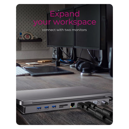 ICY BOX IB-DK2106a-CPD USB-C 11-in-1 PD 100W DockingStation
