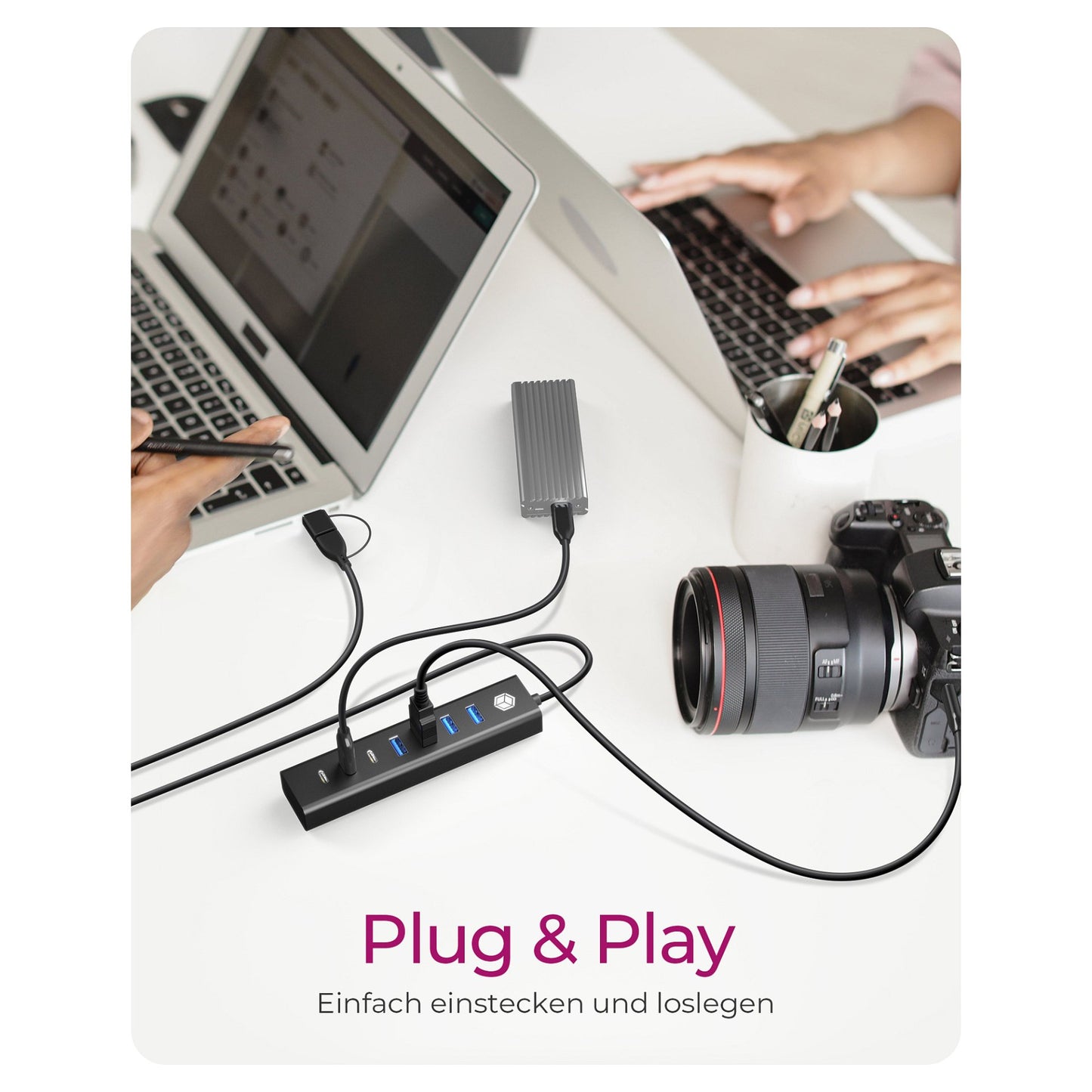 ICY BOX IB-HUB1737-C3 USB-C/USB-A 3.2 HUB 7-Port 4xUSB-A; 3xUSB-C