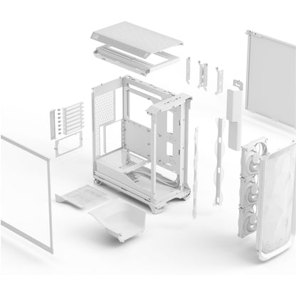Midi Fractal Design Meshify 3 White TG Clear Tint