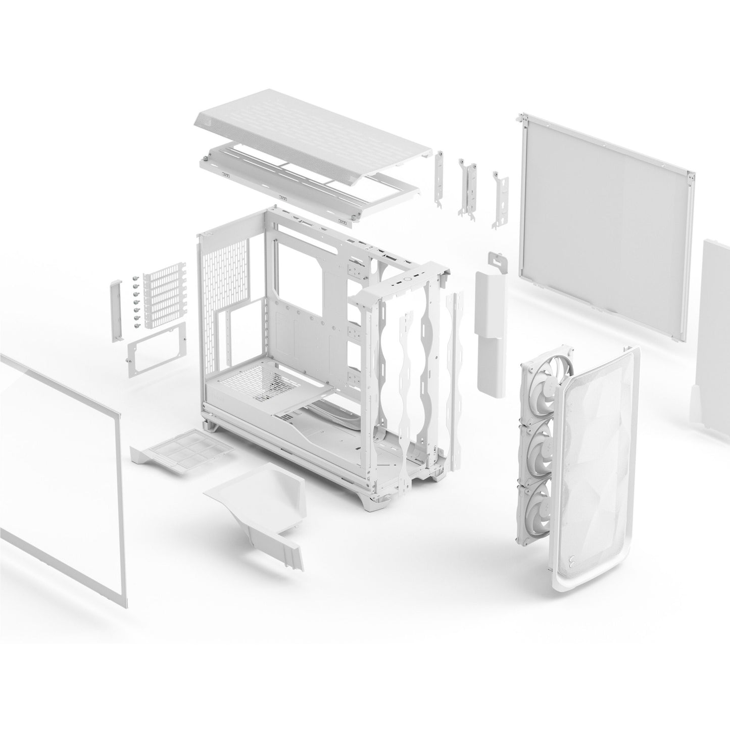 Midi Fractal Design Meshify 3 XL White RGB TG Light Tint