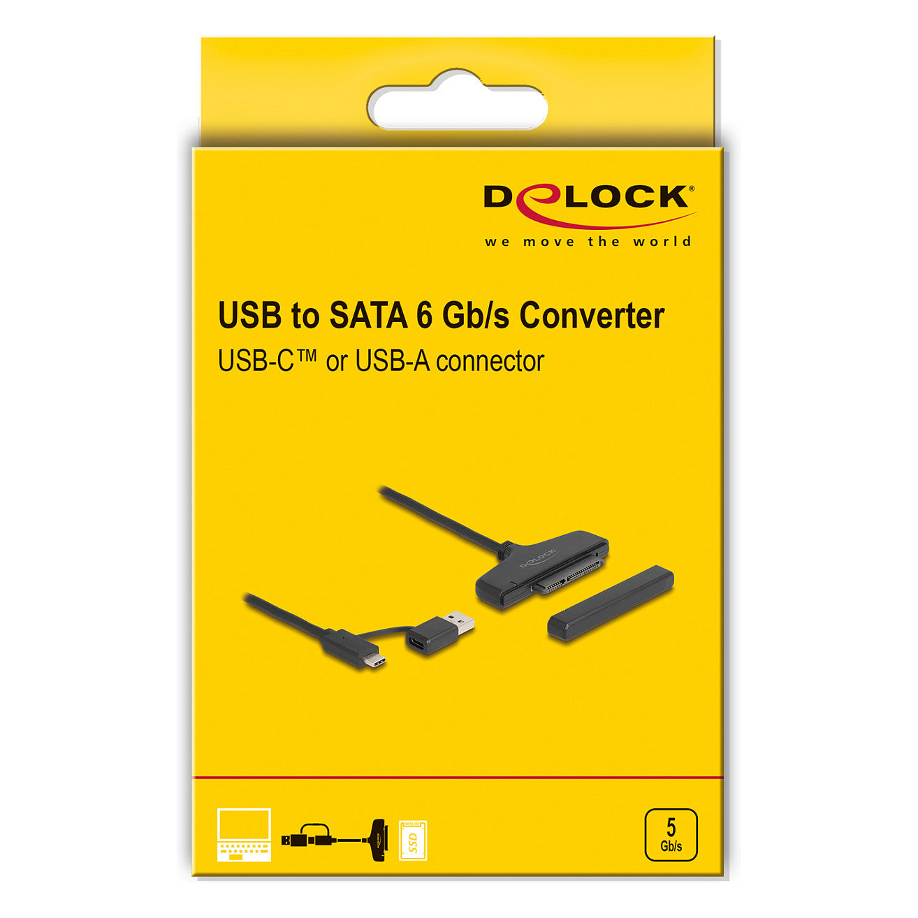 DeLock USB zu SATA 6 Gb/s Konverter mit USB Type-C™ oder USB Typ-A Anschluss
