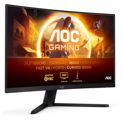 81,3cm/32" (2560x1440) AOC Gaming CQ32G4VE 16:9 QHD Curved FastVA 0,5ms 180Hz HDR10 HDMI DP Black