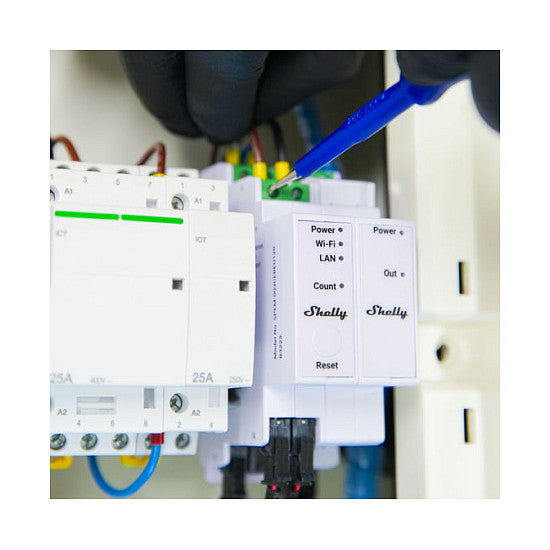 Shelly Relais "Pro 3EM-3CT63" WLAN LAN Stromzähler Inkl. CT Messfunktion BT DIN-Rail