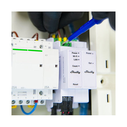 Shelly Relais "Pro 3EM-3CT63" WLAN LAN Stromzähler Inkl. CT Messfunktion BT DIN-Rail