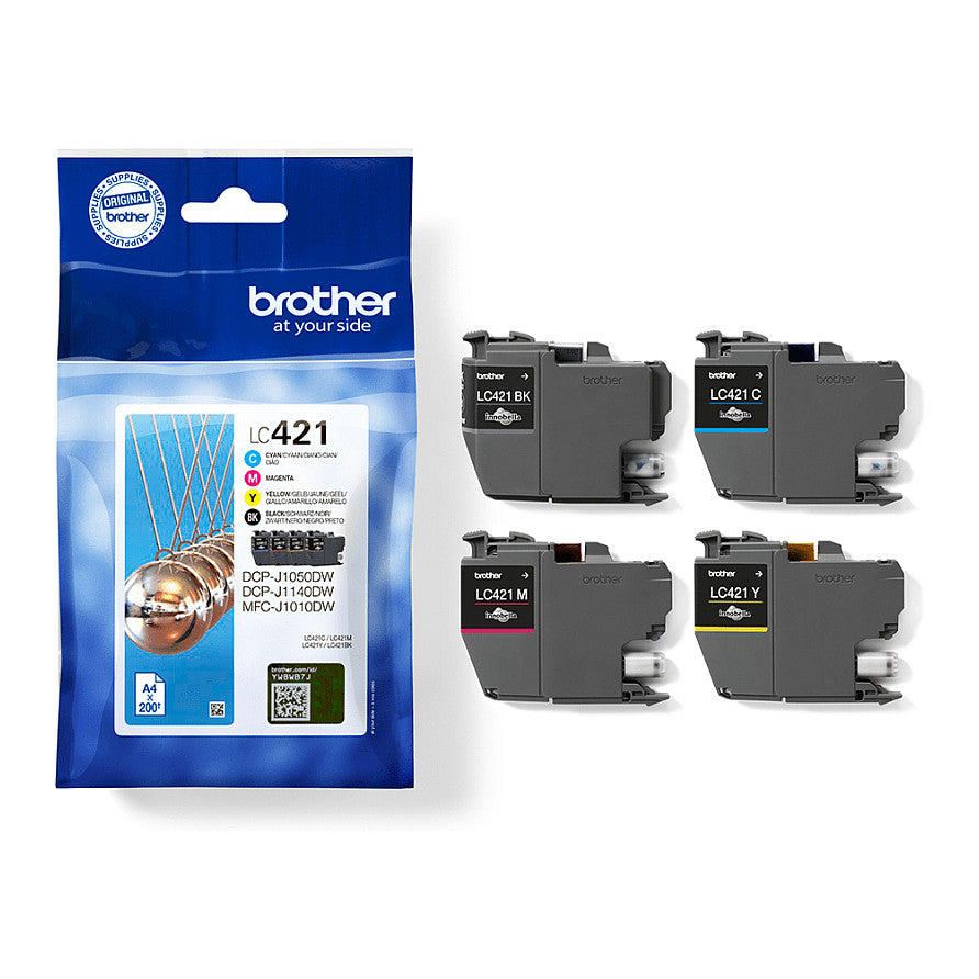 Brother LC421 4er-Pack Schwarz, Gelb, Cyan, Magenta