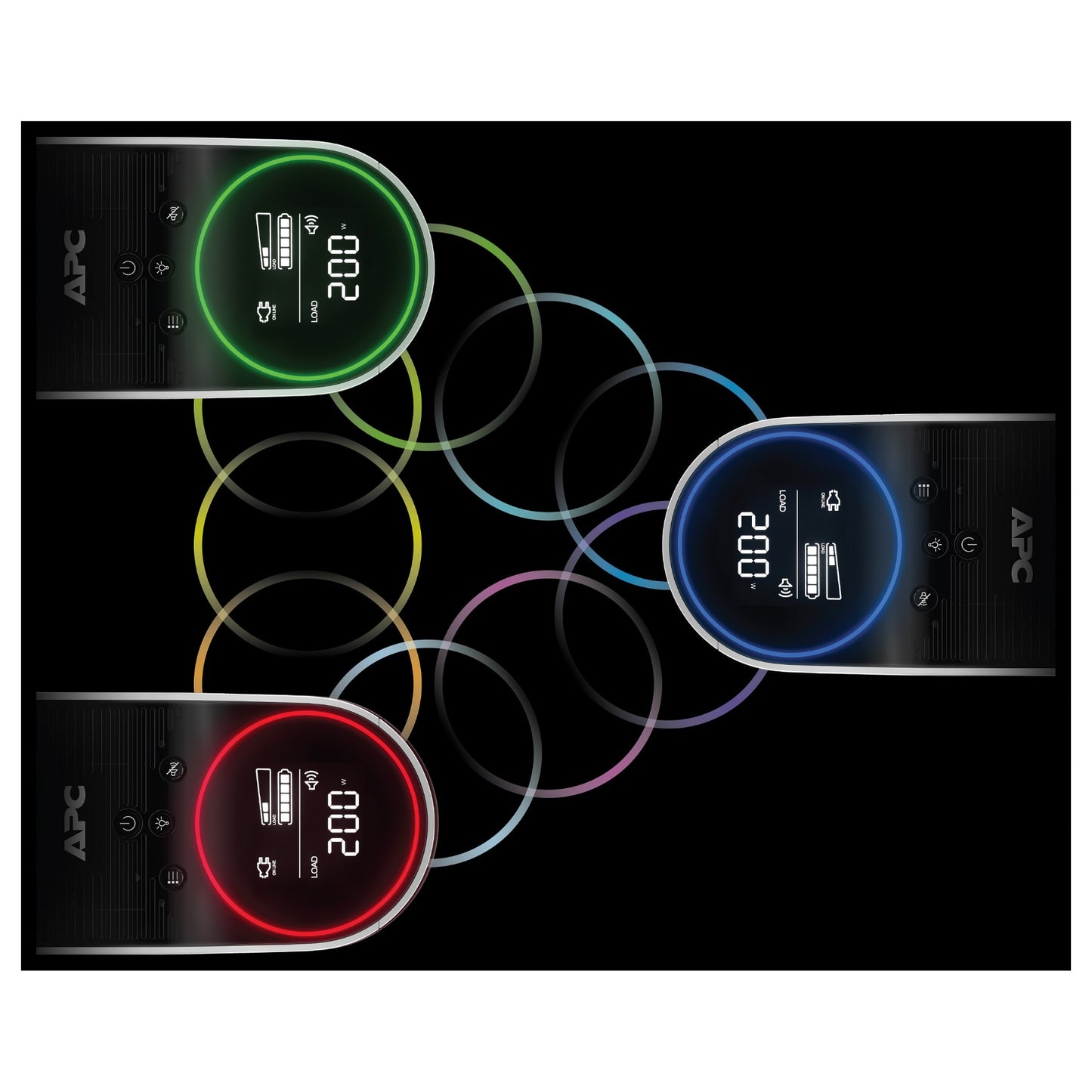 APC Back-UPS Pro Tower 2200VA 1320W 4xSchuko 2xIEC C13 Ausgänge RGB Beleuchtung