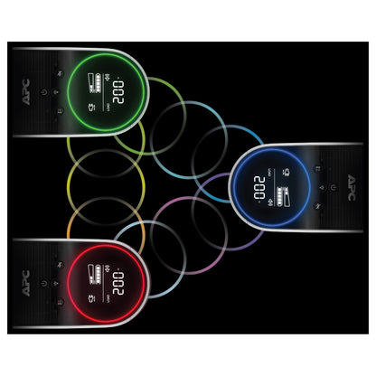APC Back-UPS Pro Tower 2200VA 1320W 4xSchuko 2xIEC C13 Ausgänge RGB Beleuchtung