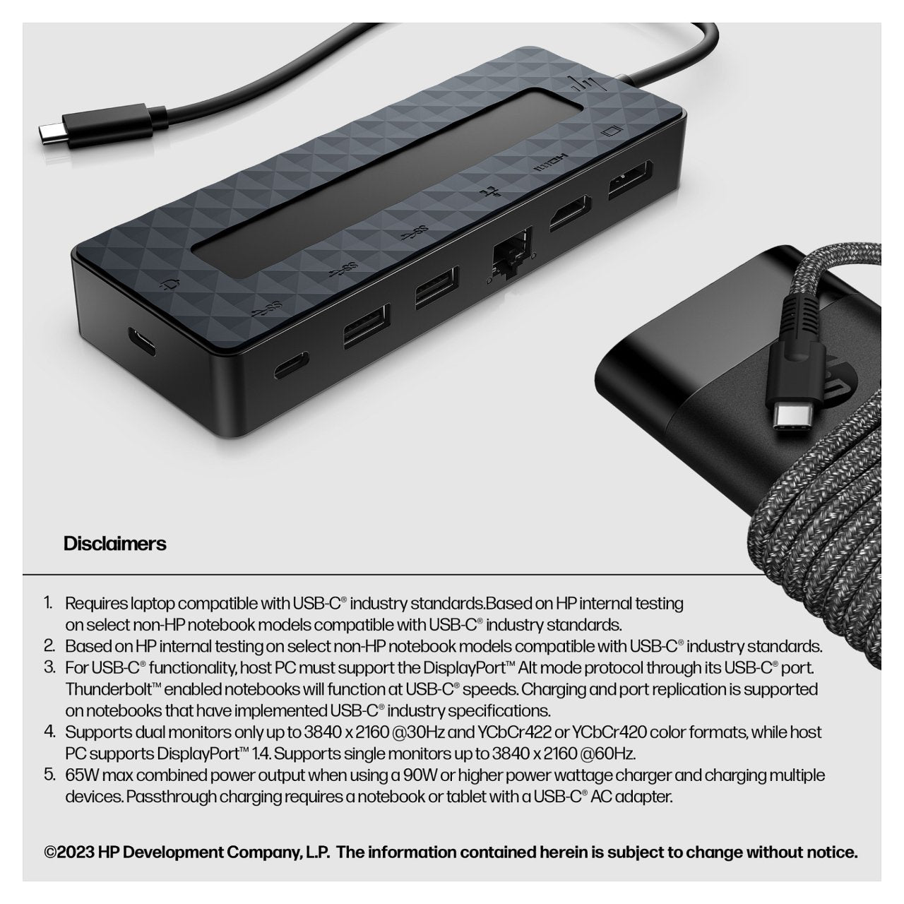 D HP universal USB-C multiport HUB/Laptop Charger