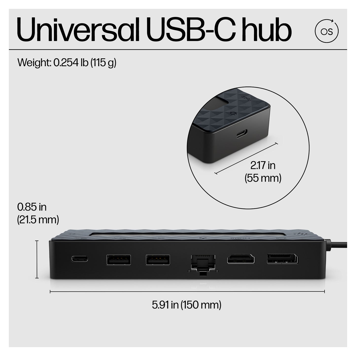 D HP universal USB-C multiport HUB/Laptop Charger