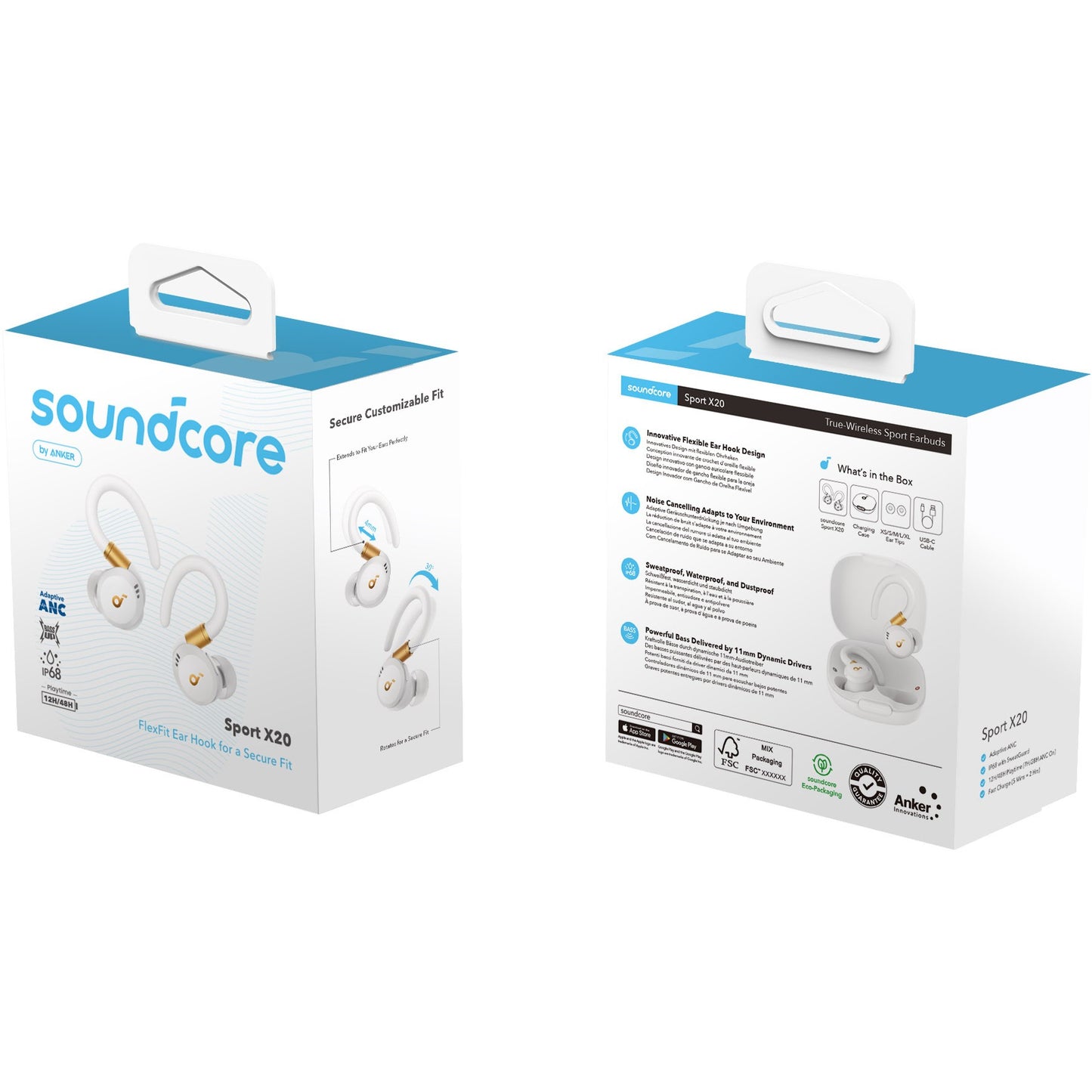 Anker Soundcore Sport X20 true wireless in-Ear Headphones white