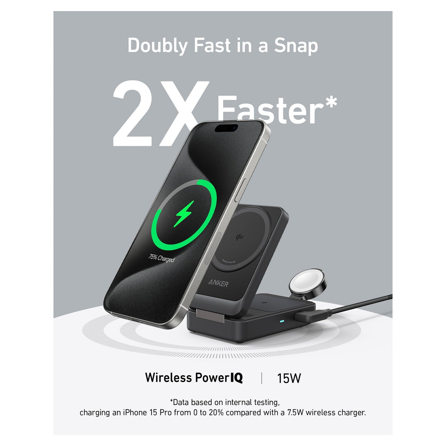 Anker MagGo wireless Charger 15W 3-in-1 black