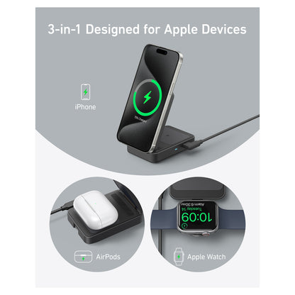 Anker MagGo wireless Charger 15W 3-in-1 black