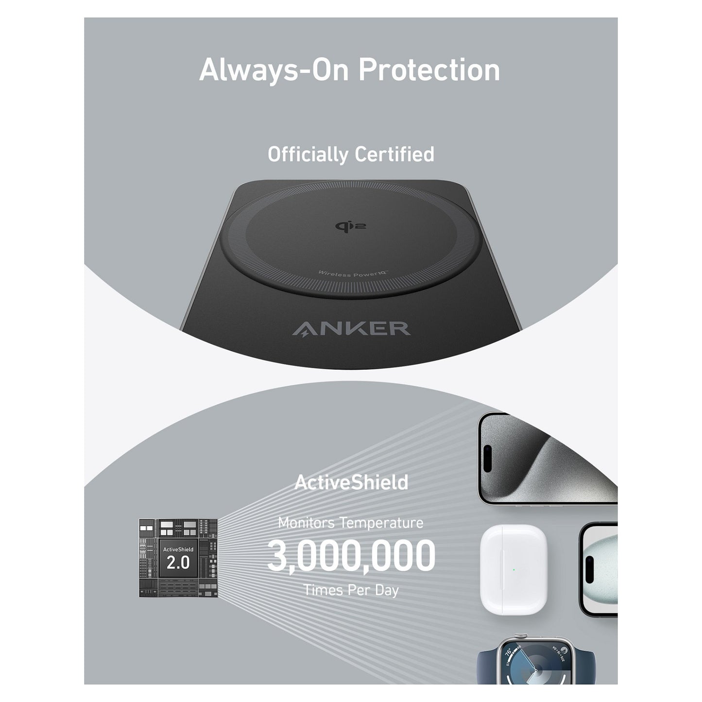 Anker MagGo wireless Charger 15W 3-in-1 black