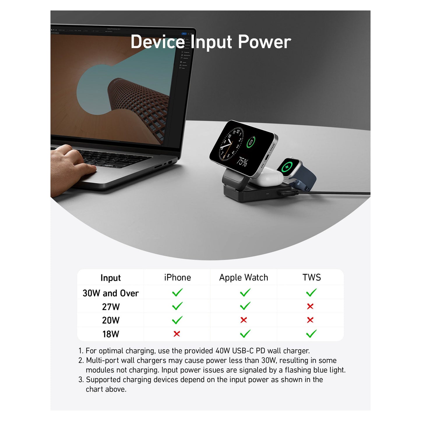 Anker MagGo wireless Charger 15W 3-in-1 black