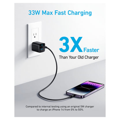 Anker 323 Charger 33W 1 x USB-A 1 x USB-C PIQ 3.0 black
