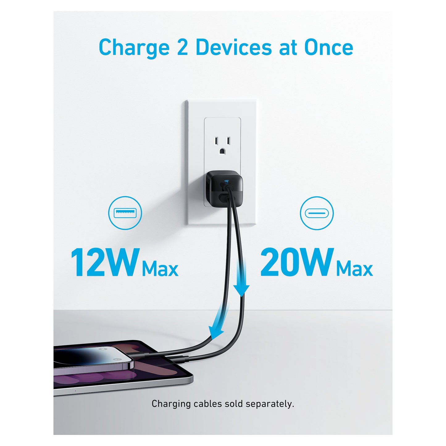 Anker 323 Charger 33W 1 x USB-A 1 x USB-C PIQ 3.0 black