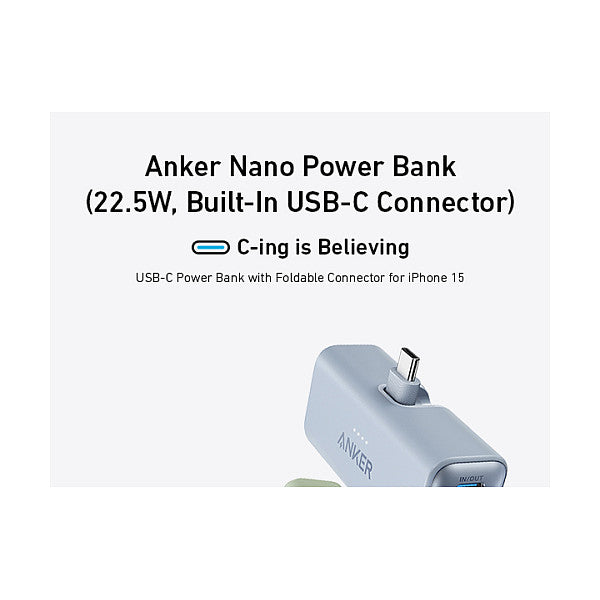 Anker PowerBank Nano 5000 mAh 22,5W 1 x USB-C Port black