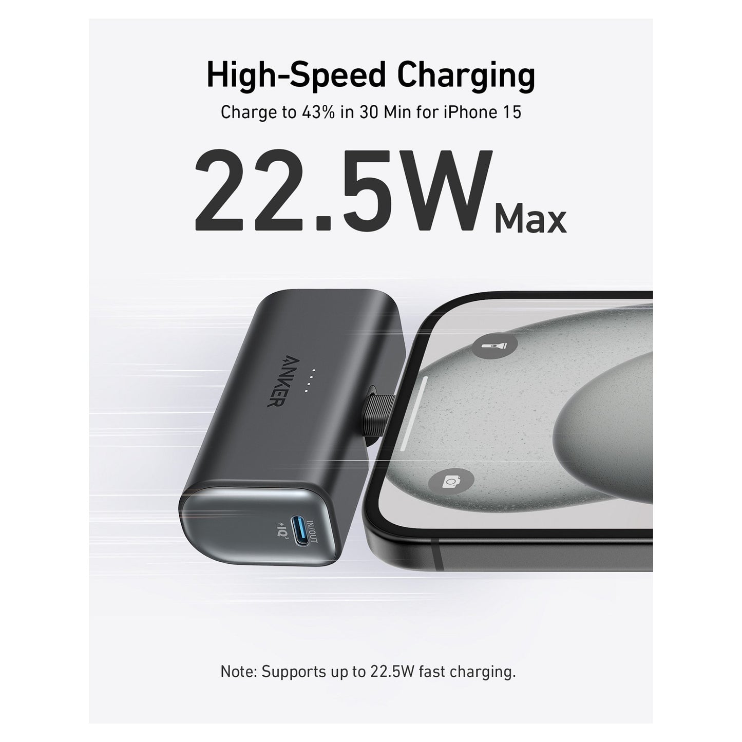 Anker PowerBank Nano 5000 mAh 22,5W 1 x USB-C Port black