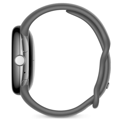 Google Pixel Watch polished silver stainless steel 41mm charcoal active band DE