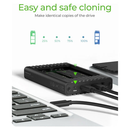 ICY BOX IB-2817MCL-C31 Externes USB-C 3.2 Gehäuse für 2x M.2 NVMe SSD mit Klonfunktion