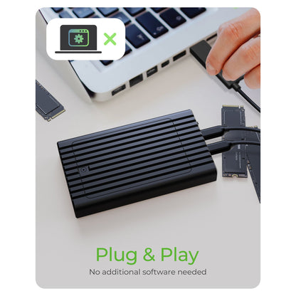 ICY BOX IB-2817MCL-C31 Externes USB-C 3.2 Gehäuse für 2x M.2 NVMe SSD mit Klonfunktion