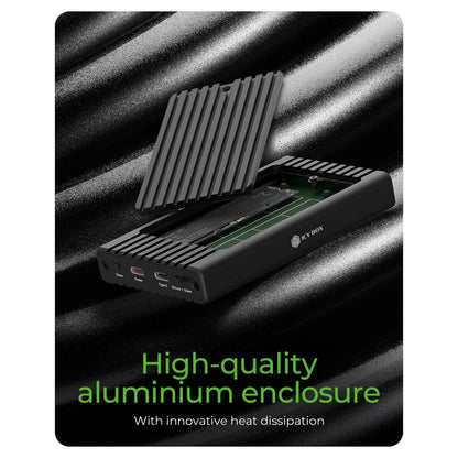 ICY BOX IB-2817MCL-C31 Externes USB-C 3.2 Gehäuse für 2x M.2 NVMe SSD mit Klonfunktion