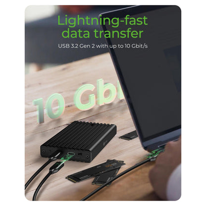 ICY BOX IB-2817MCL-C31 Externes USB-C 3.2 Gehäuse für 2x M.2 NVMe SSD mit Klonfunktion