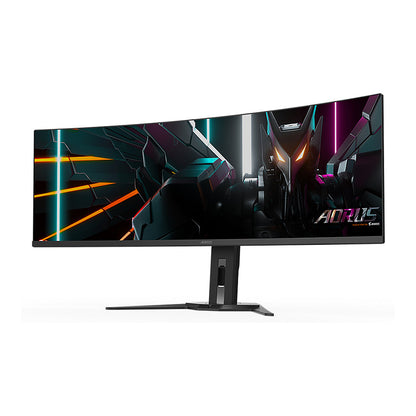 124,5cm/49" (5120x1440) Gigabyte Monitor Aorus CO49DQ DQHD curved HDR400 TrueBlack 0,03ms 144Hz 2xHDMI DP USB-C Speaker Black
